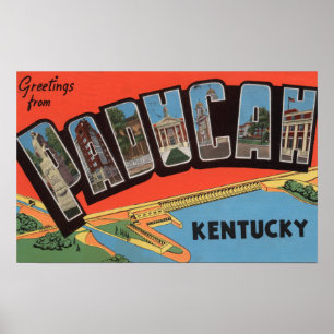 Paducah, Kentucky - Large Letter Scenes Poster