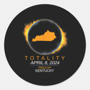 Paducah Total Solar Eclipse 2024 April 04.08.24  Classic Round Sticker