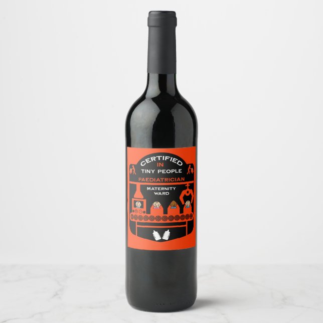 PaediatricianDoctor Thank You Gift Wine Label (Front)
