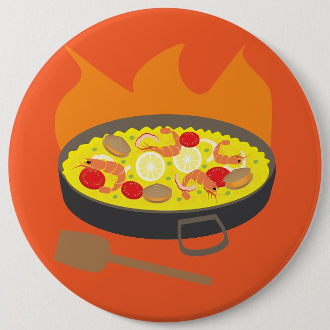 Paella 6 Inch Round Button (Front)