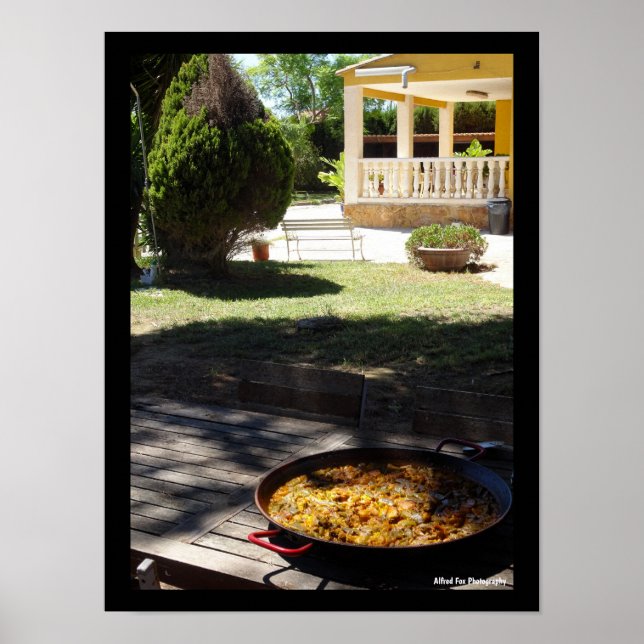Paella Dish Resting in Garden Poster (Front)