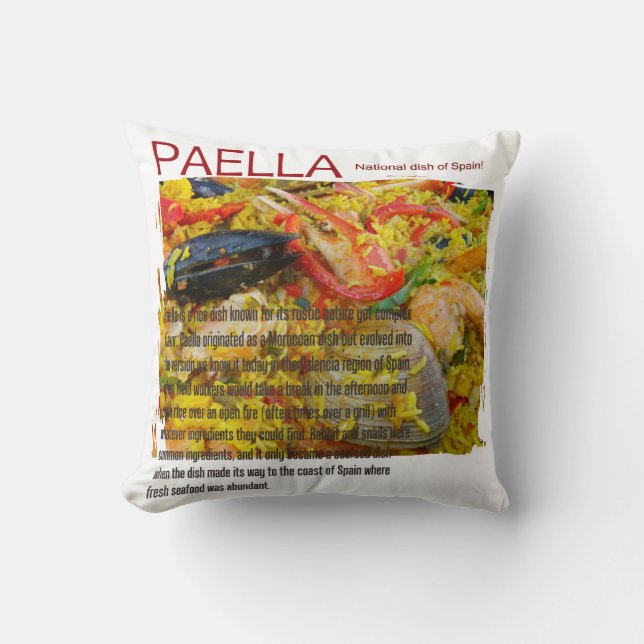 Paella Pillow! Throw Pillow (Front)
