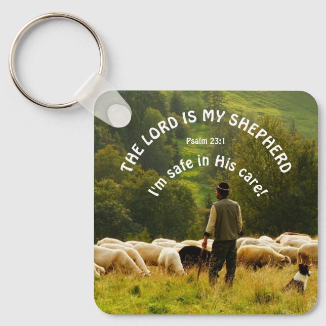 Paersonalized  The Lord is my Shepherd Key Ring (Front)