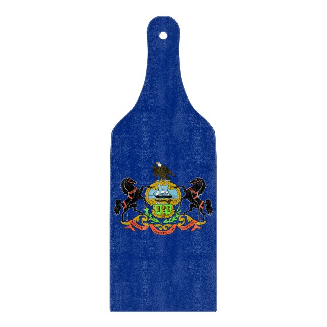 Pagaie de planche à découper en verre avec drapeau (Devant)