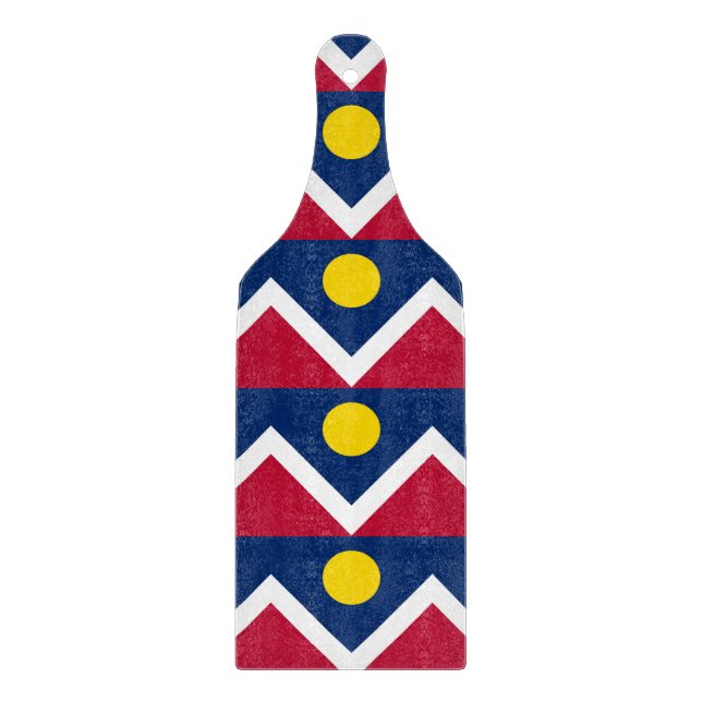 Pagaie de planche à découper en verre avec drapeau (Devant)