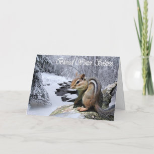 Pagan Blessed Winter Solstice Chipmunk Card