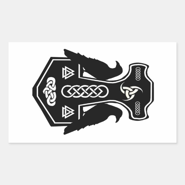 Pagan Celtic Norse Thor's Hammer Sticker (Front)