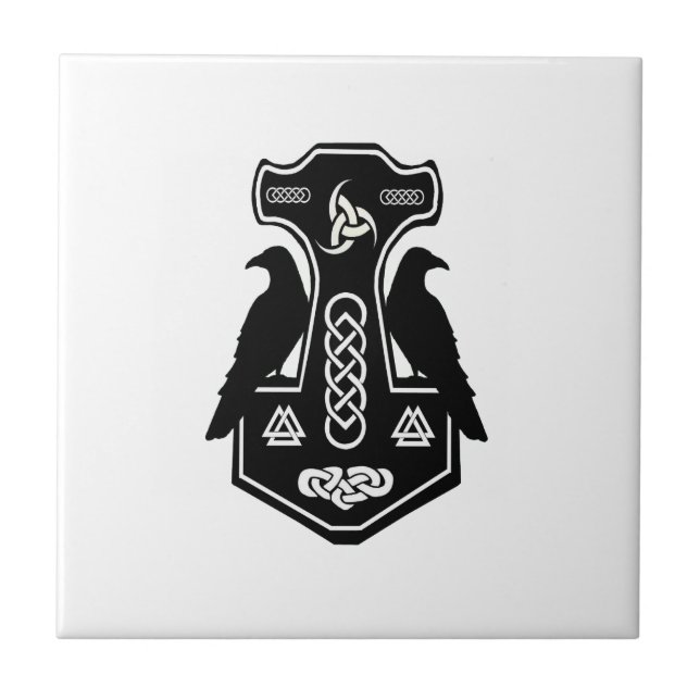 Pagan Celtic Norse Thor's Hammer Tile (Front)
