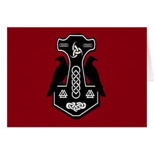 Pagan Celtic Thor's Hammer with Ravens