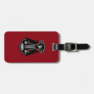 Pagan Celtic Thor's Hammer with Ravens Luggage Tag