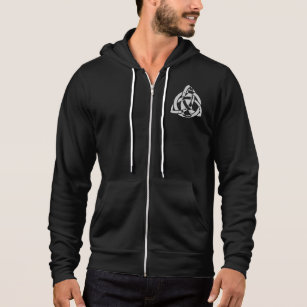 Pagan Celtic Triquetra Cat Stars Silhouette Hoodie