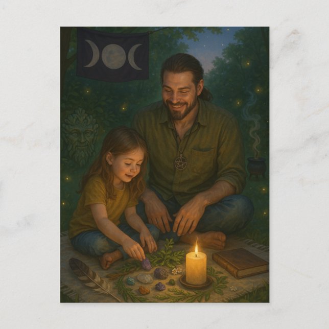 Pagan Father's Day Blessing Postcard (Front)