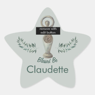 Pagan Goddess Personalized Star Sticker