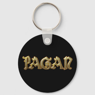 Pagan Gold Key Chain Fob Wicca Wiccan Keychain