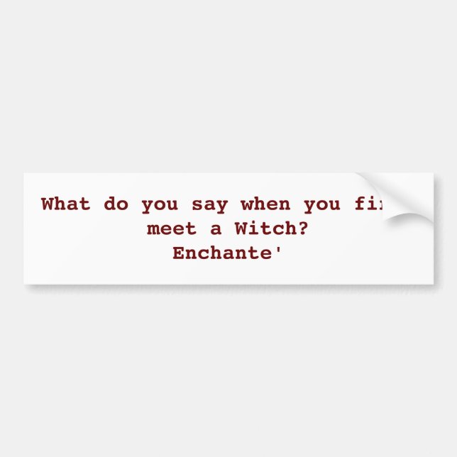 Pagan humour bumper sticker (Front)