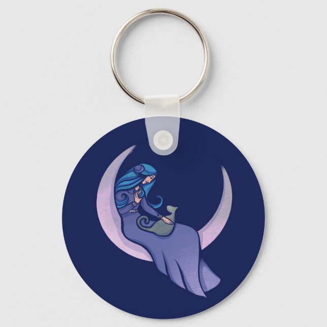 Pagan moon Goddess MoonChild  Keychain (Front)
