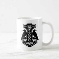 Pagan Thor's Hammer with Raven Mug