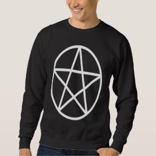 Pagan Wiccan Cheeky Witch White Pentacle Sweatshirt