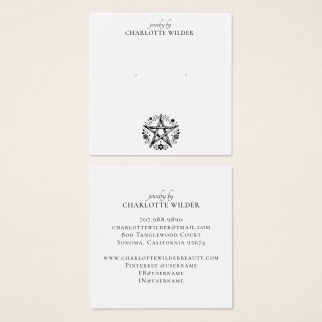 Pagan Wiccan Pentacle Bijoux oreille (Devant & derrière)