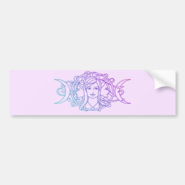 Pagan Wiccan Triple Moon Goddess Bumper Sticker (Front)
