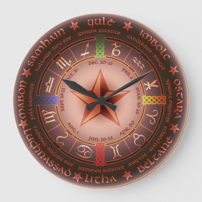 pagan year calendar large clock (Front)