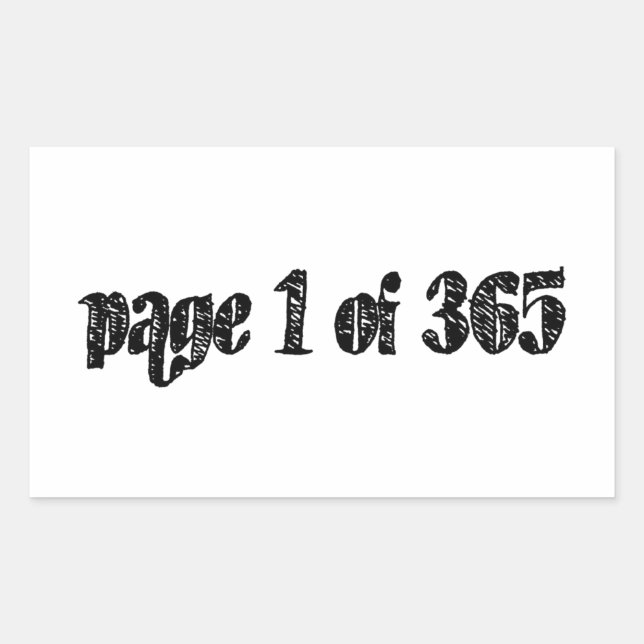 Page 1 of 365 sticker (Front)