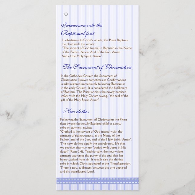 Page 4/5  Greek Orthodox Church Baptism Program (Front)