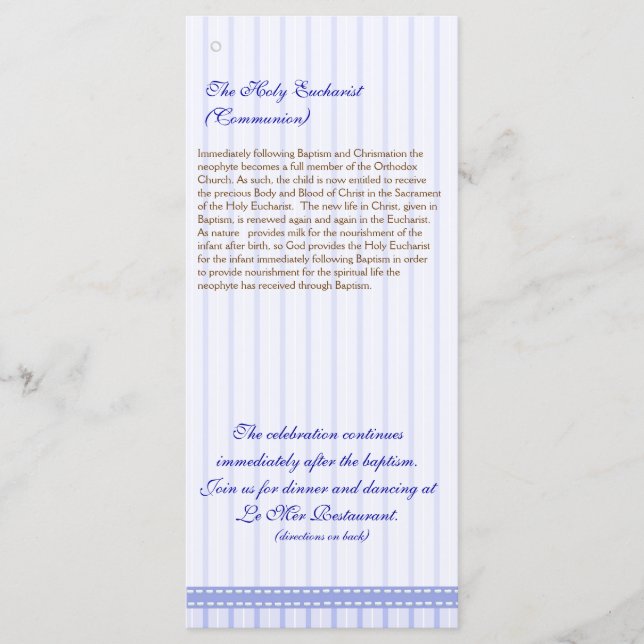 Page 5/5 Greek Orthodox Church Baptism Program (Front)