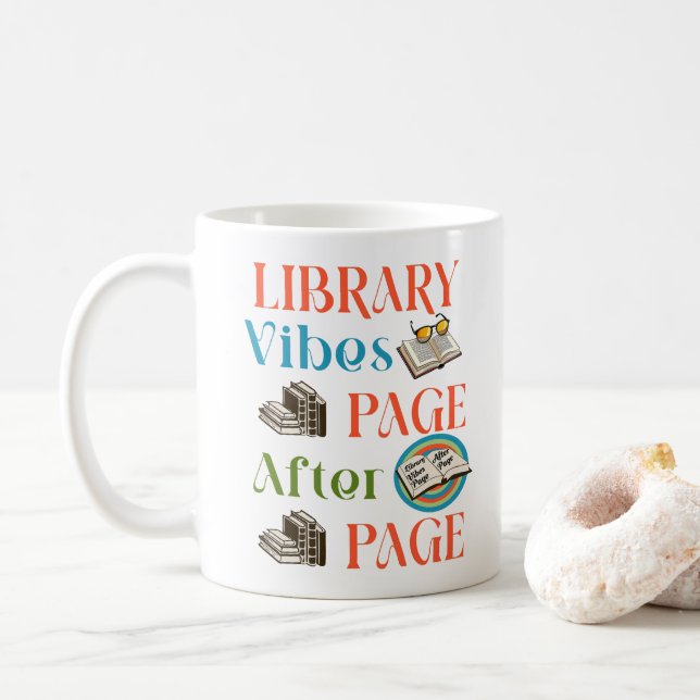 Page After Page Embrace the Library Vibes Coffee Mug (With Donut)