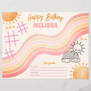 Page Boho Sun Girls Coloring Activity