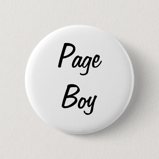 Page Boy Badge 2 Inch Round Button (Front)