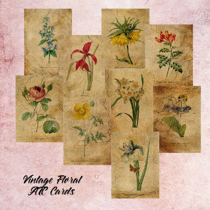 Page Cartes ATC Fleurs vintages