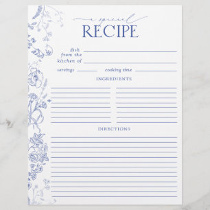 Page Classeur de la recette de la douche bleue et 