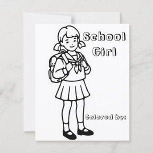 Page Color Me pour enfants   École Anime fille