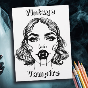 Page Coloriage Vampire vintage