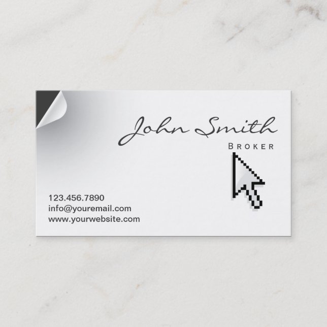 Page Curl Real Estate Broker Business Card (Front)