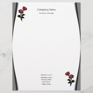 Page Curls Roses Stationery