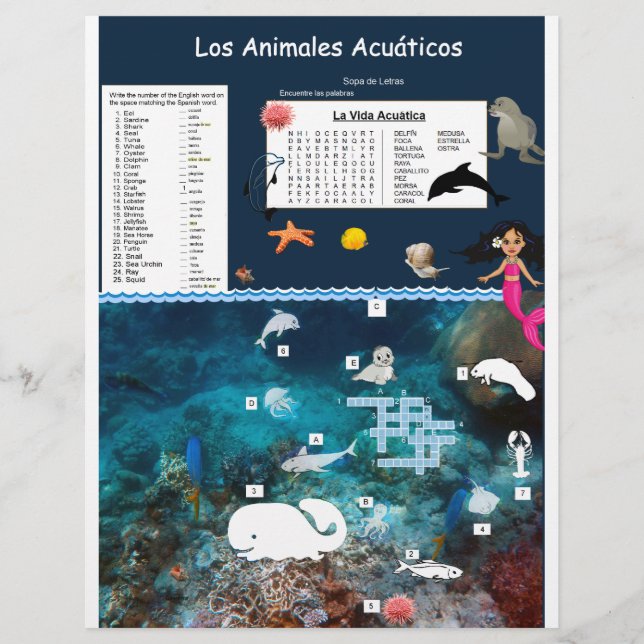 Page d'activité bilingue espagnol-anglais pour les (Devant)
