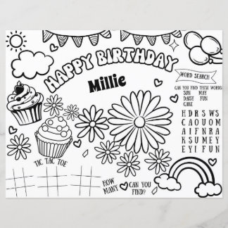 Page de coloration d'anniversaire de la marguerite