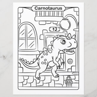 Page de coloration de dinosaures - Carnotaurus