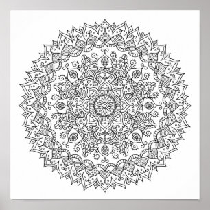 Page de coloration Poster Daisy Mandala