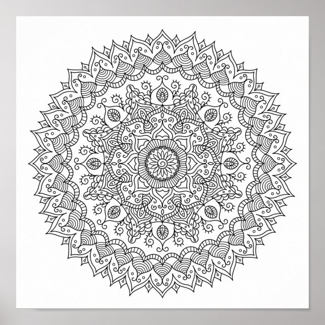 Page de coloration Poster Daisy Mandala (Devant)