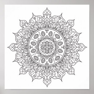 Page de coloration Soie Route Mandala Poster