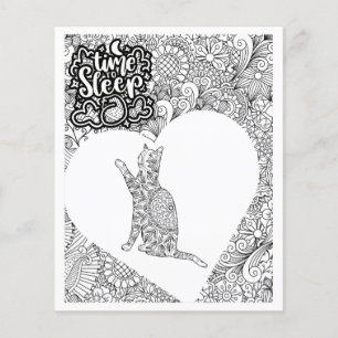 Page de coloriage adulte pour chat à l'heure du co
