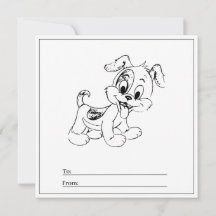 Page de coloriage de chien Carte de garçon Joyeux 