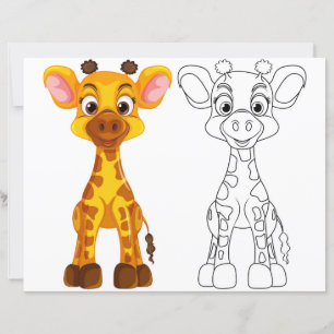 Page de coloriage de Cute Giraffe