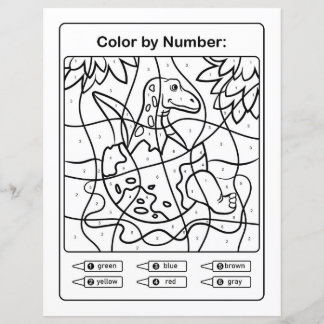 Page de coloriage de dinosaure par numéro - Œuf de