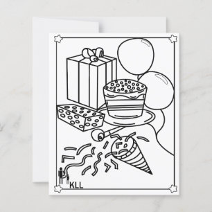 page de coloriage de fête d'anniversaire