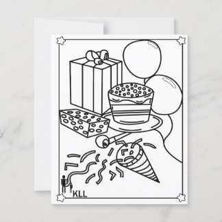 page de coloriage de fête d'anniversaire