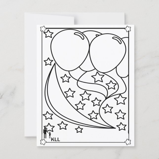 page de coloriage de fête d'anniversaire (Devant)